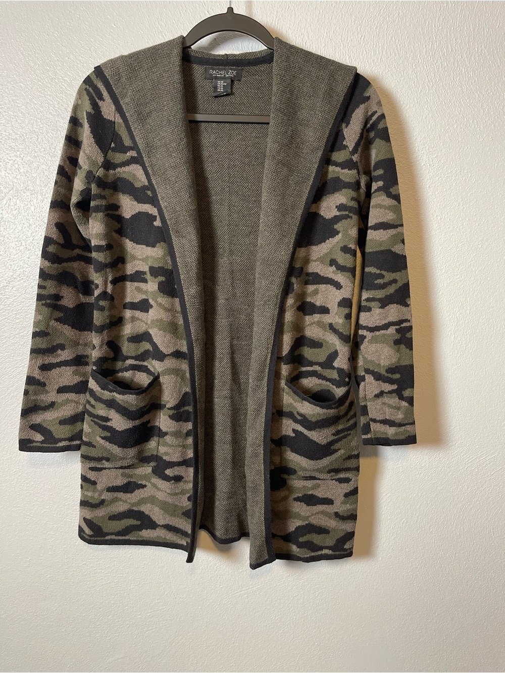 Rachel Zoe Olive Green & Black Knit Cardigan